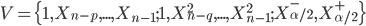 V = \{ 1, X_{n-p}, ..., X_{n-1}; 1, X_{n-q}^{2}, ..., X_{n-1}^{2}; X_{\alpha / 2}^{-}, X_{\alpha / 2}^{+}\}